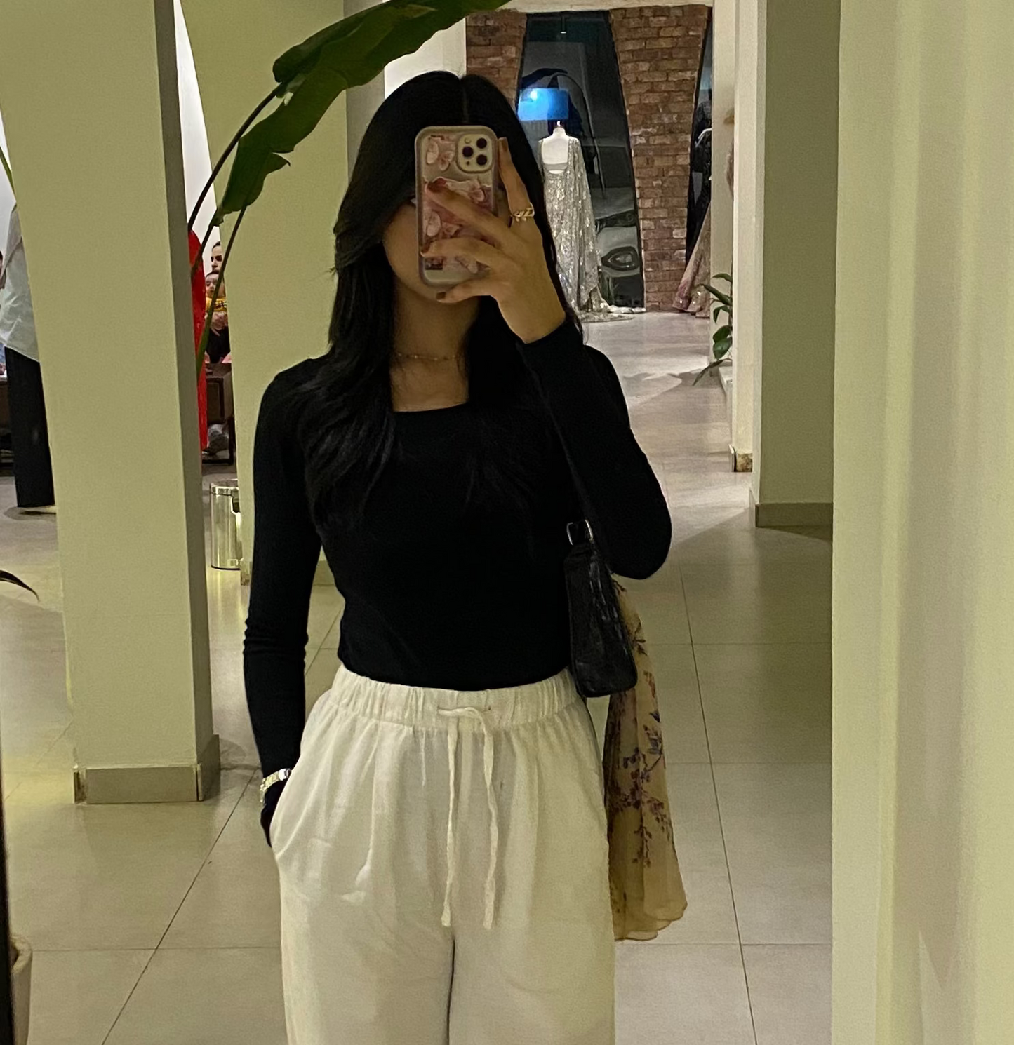 Black Ribbed Full Sleeve Shirt