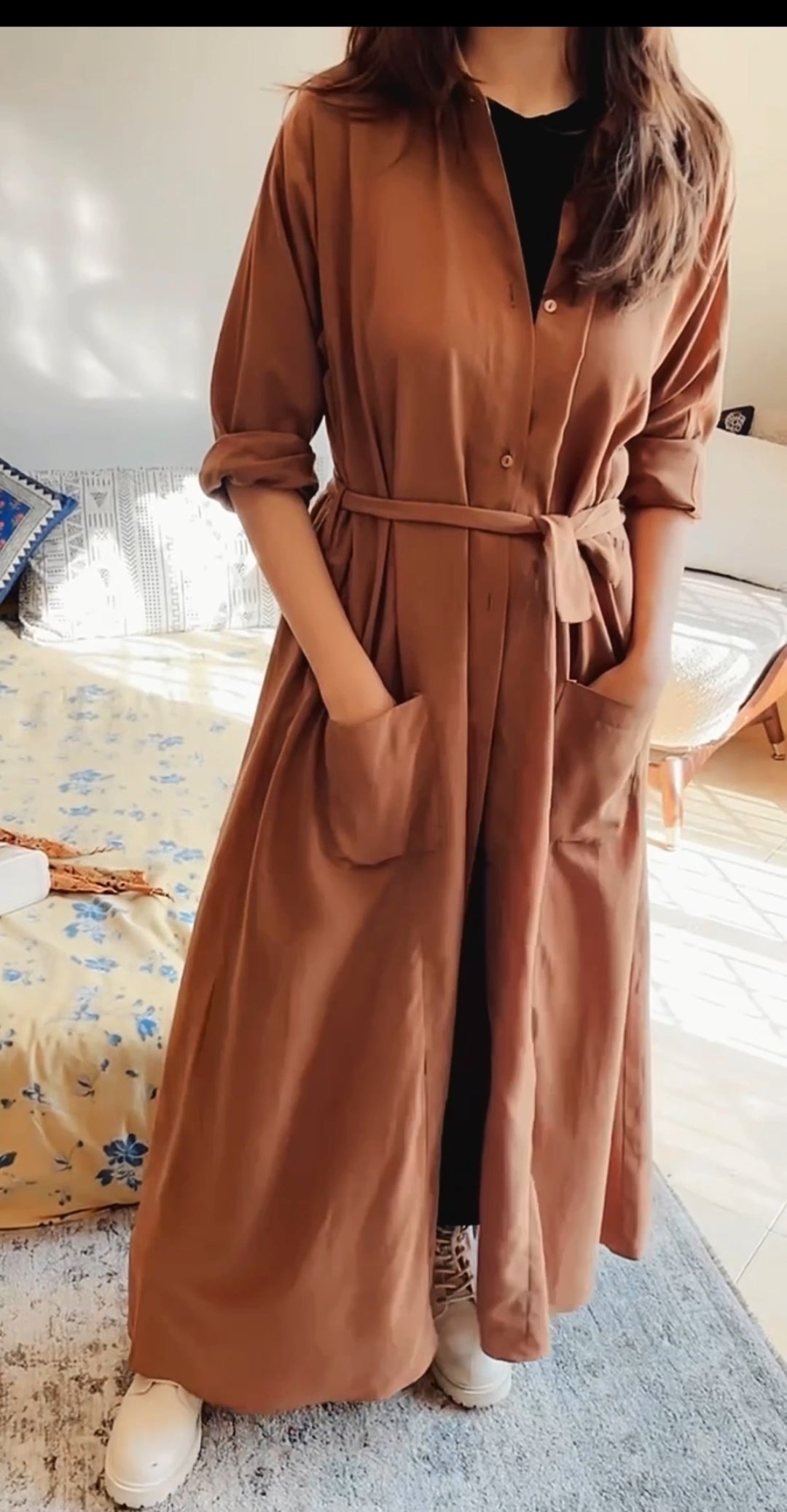 Camel Brown Cardigan / Long Shirt