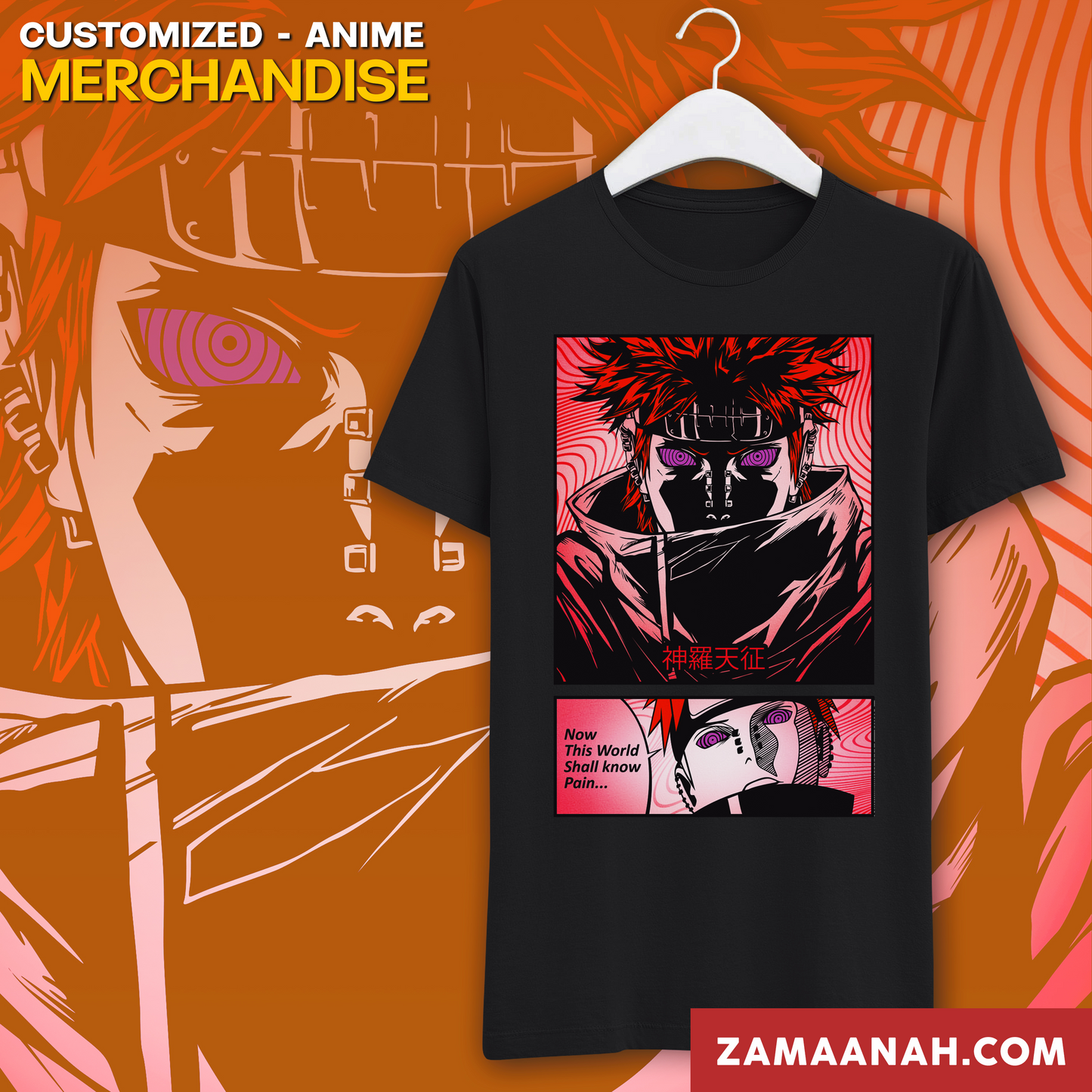PAIN ANIME BLACK CLASSIC TSHIRT
