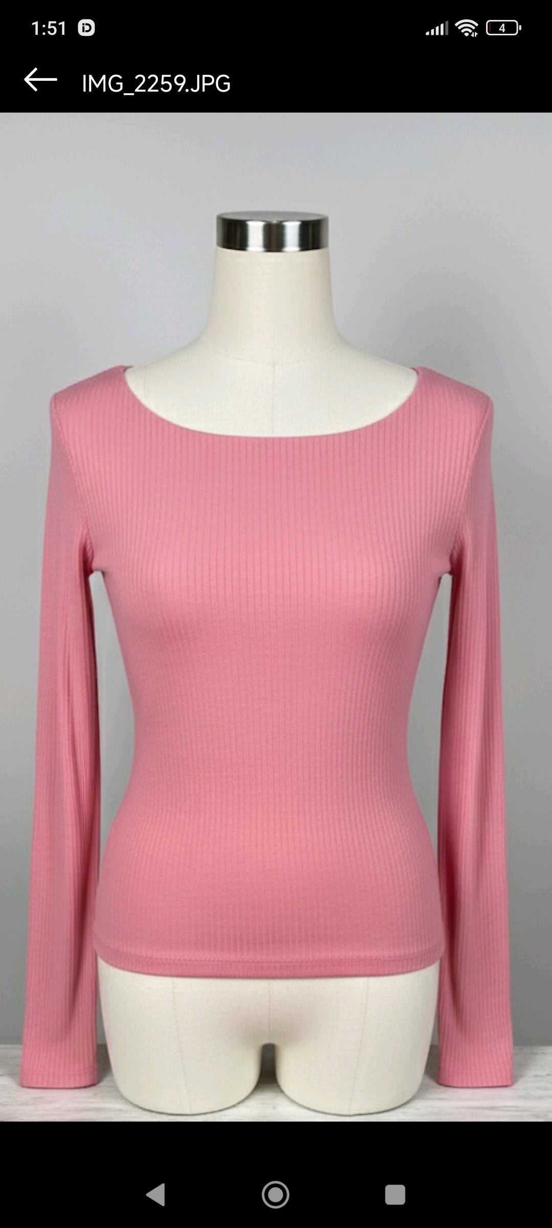 Pink Ribbed Full Sleeve Shirt