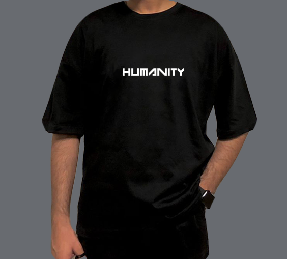 HUMANITY OVERSIZED BLACK TEE