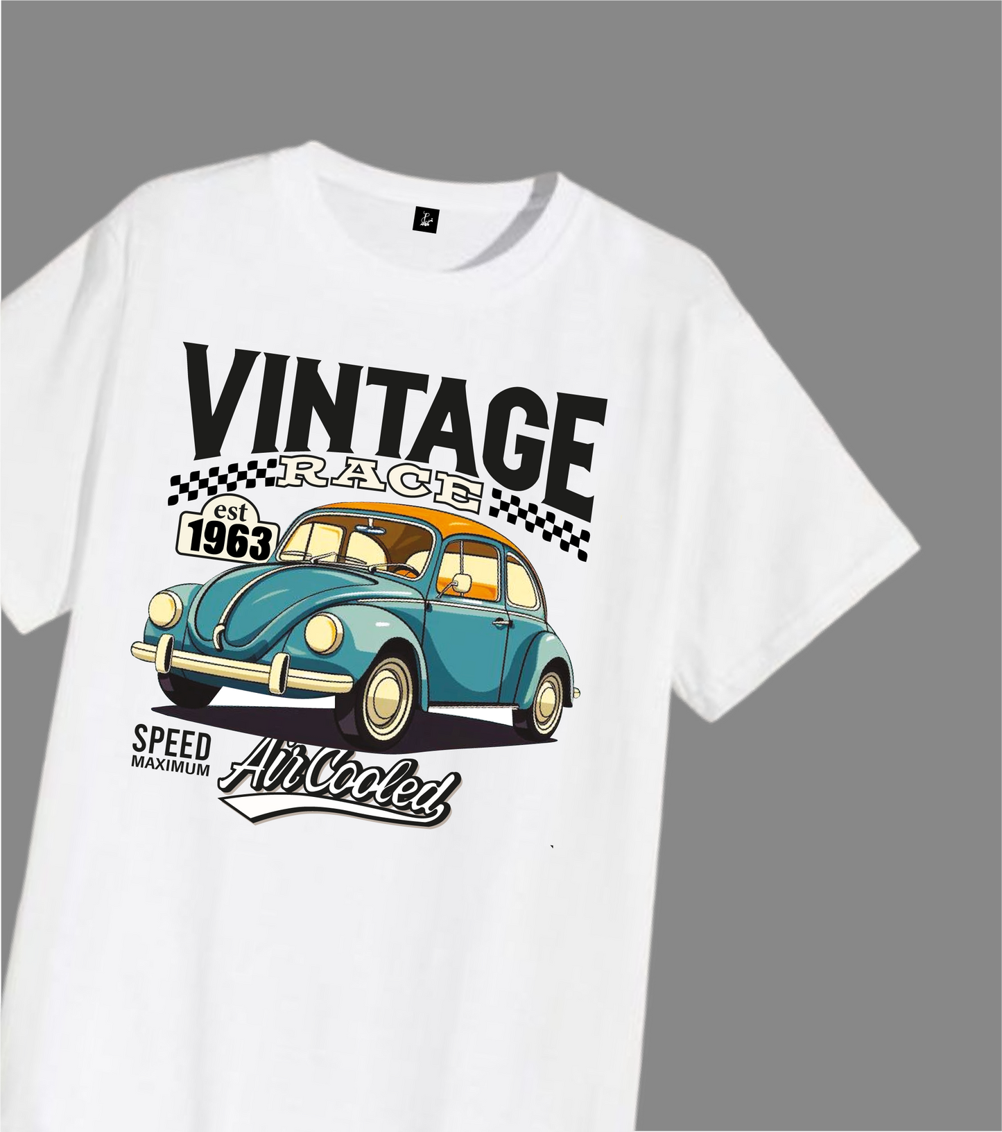 VINTAGE CAR OVERSIZED WHITE TEE