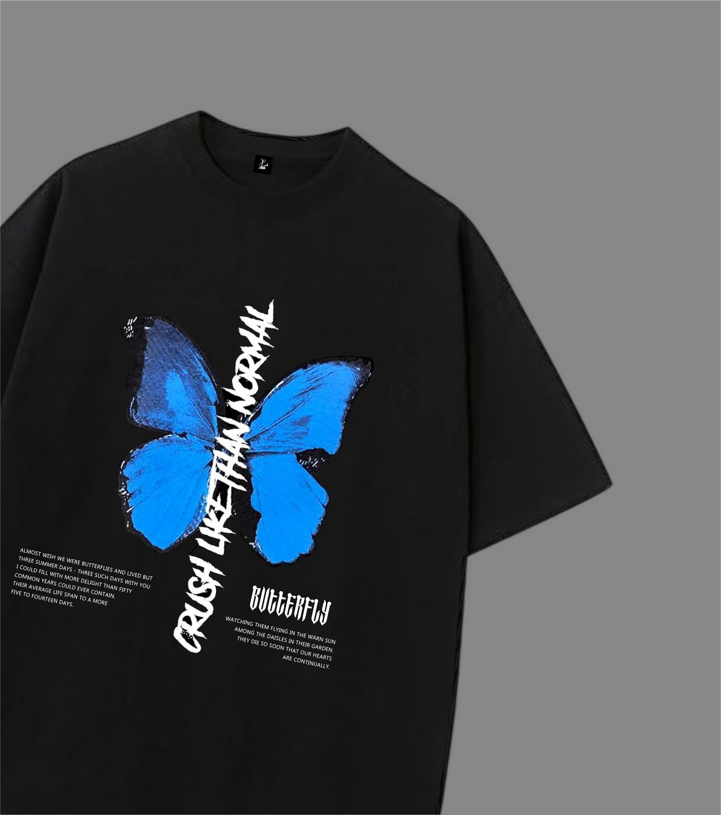 BUTTERFLY OVERSIZED BLACK TEE