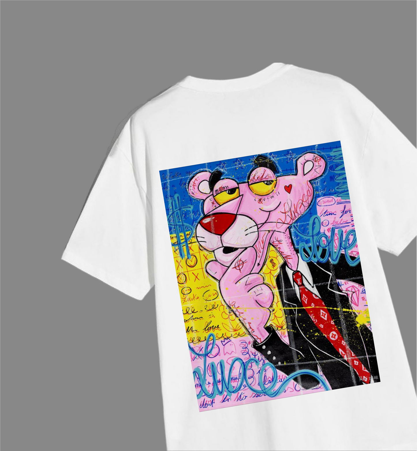 PINK PANTHER OVERSIZED WHITE TEE
