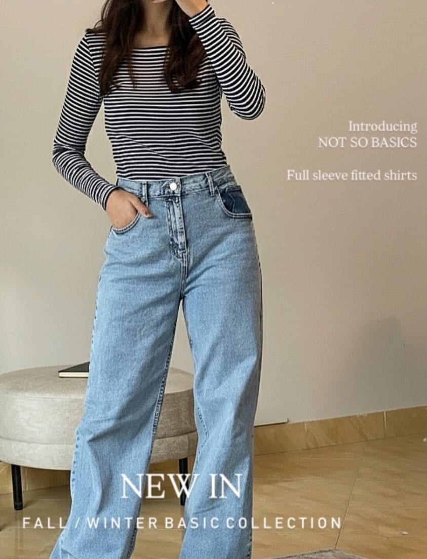 Blue Striped Ribbed Fitted Shirt