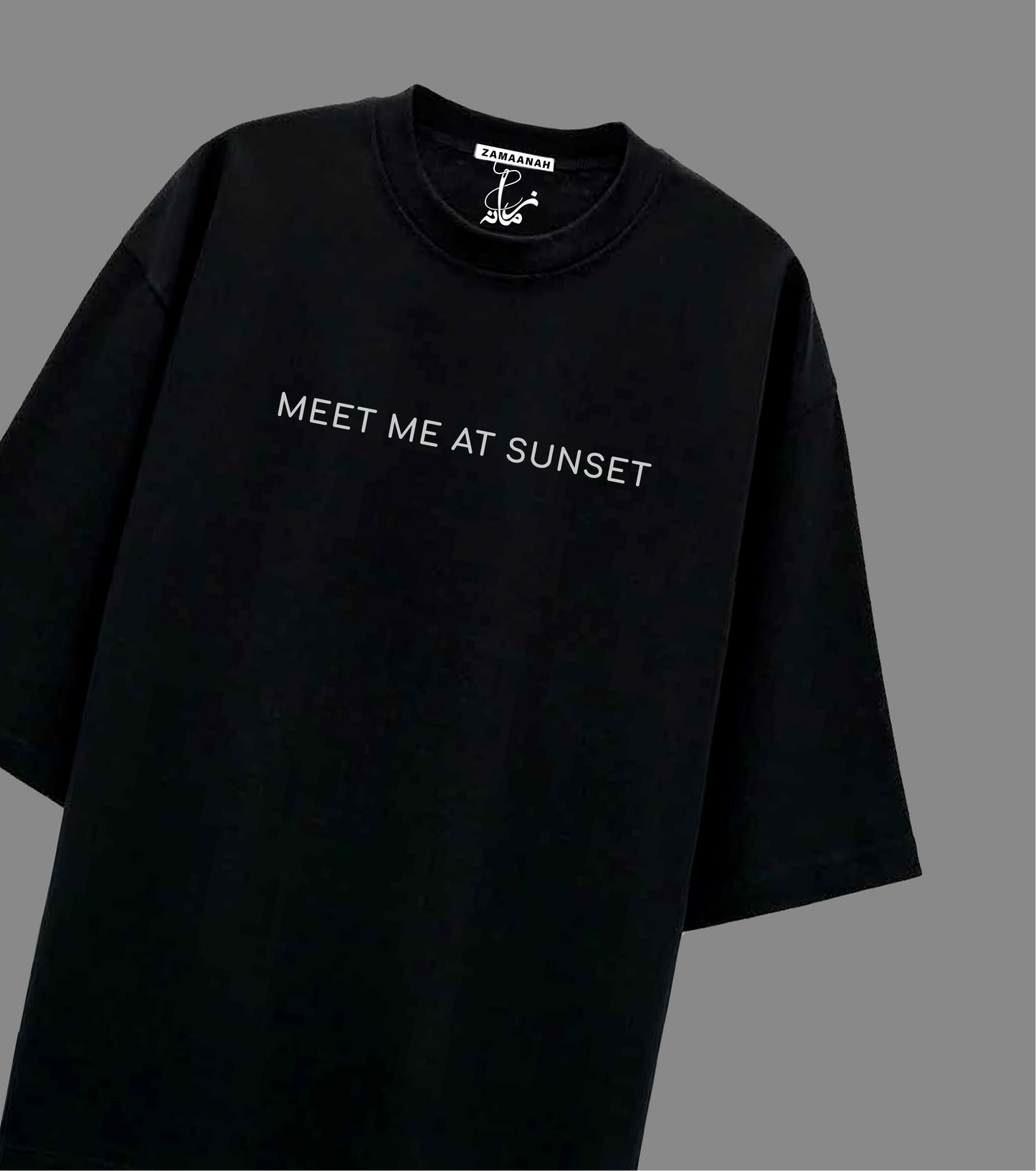 Meet Me At Sunset Black Slim Fit Tee