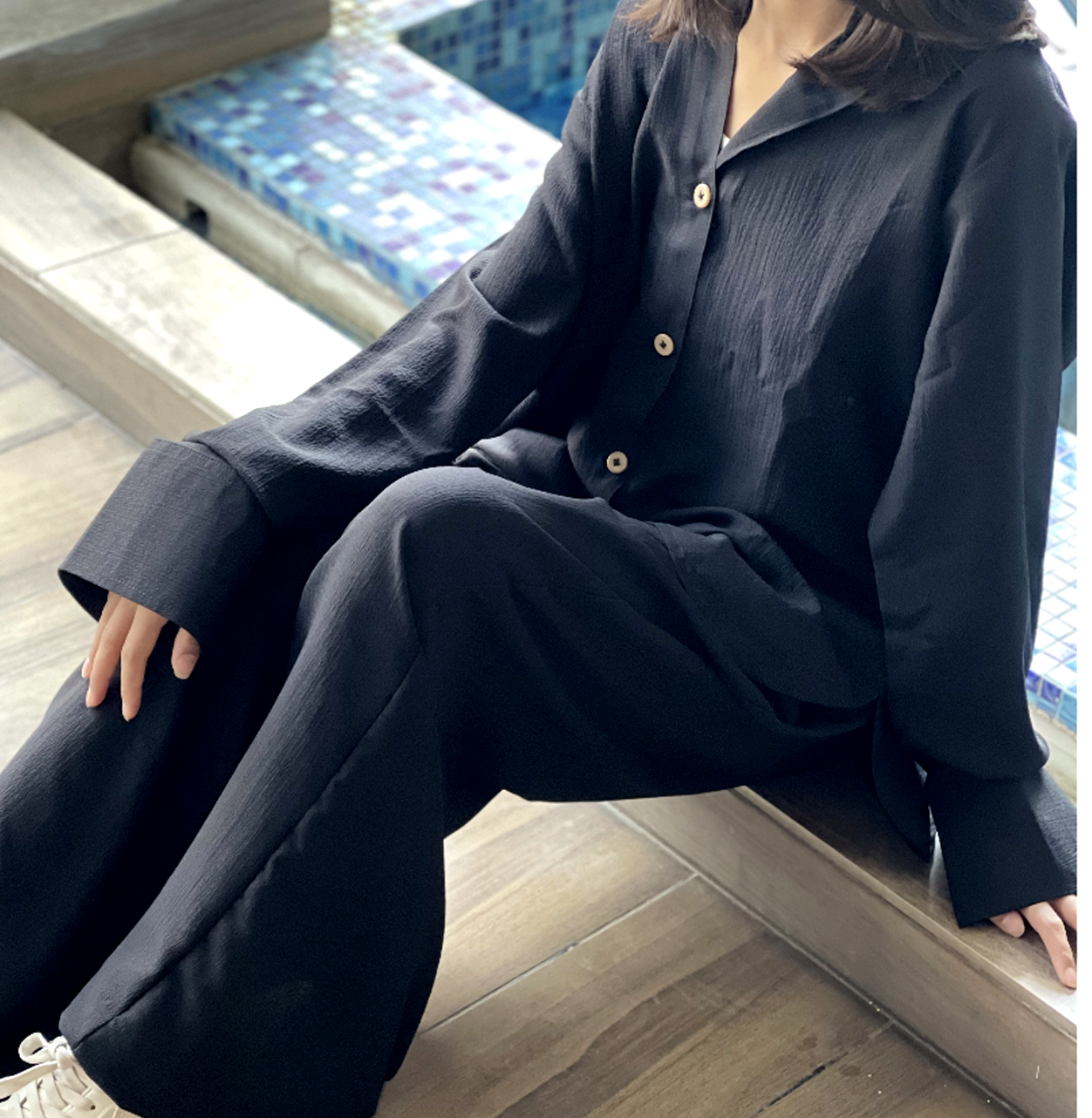 Premium Black Wide Leg Trouser