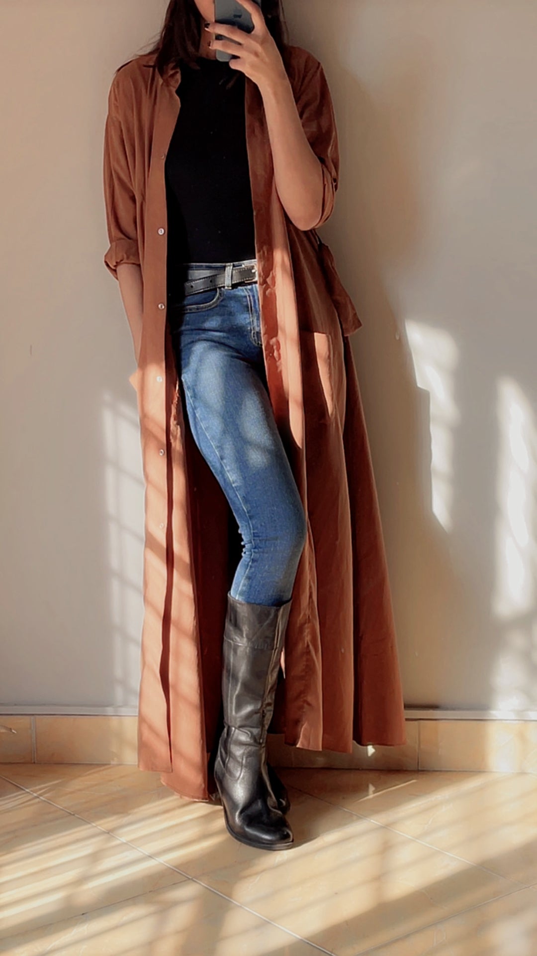 Camel Brown Cardigan / Long Shirt