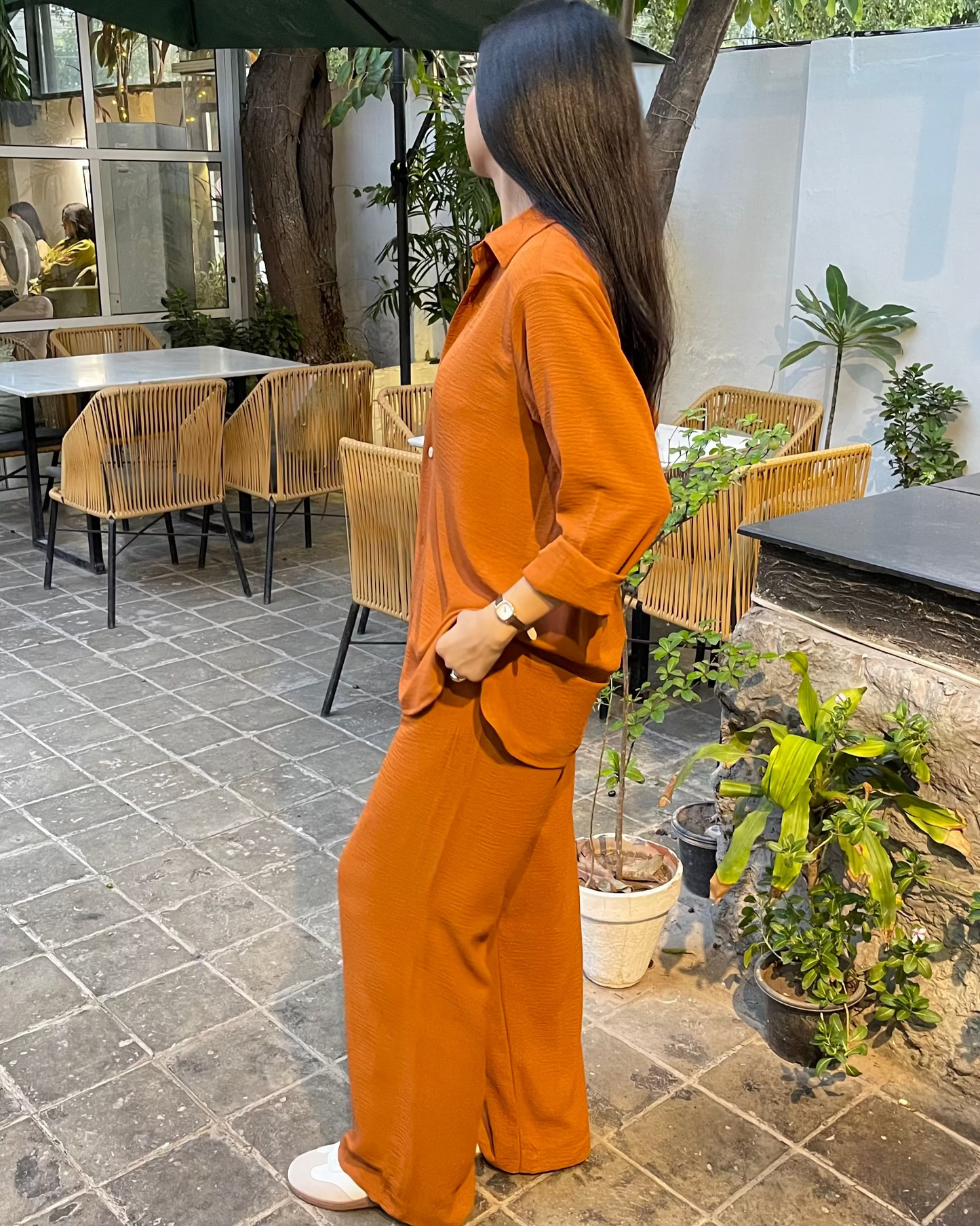 Rust Orange Button Down CO-ORDS SET