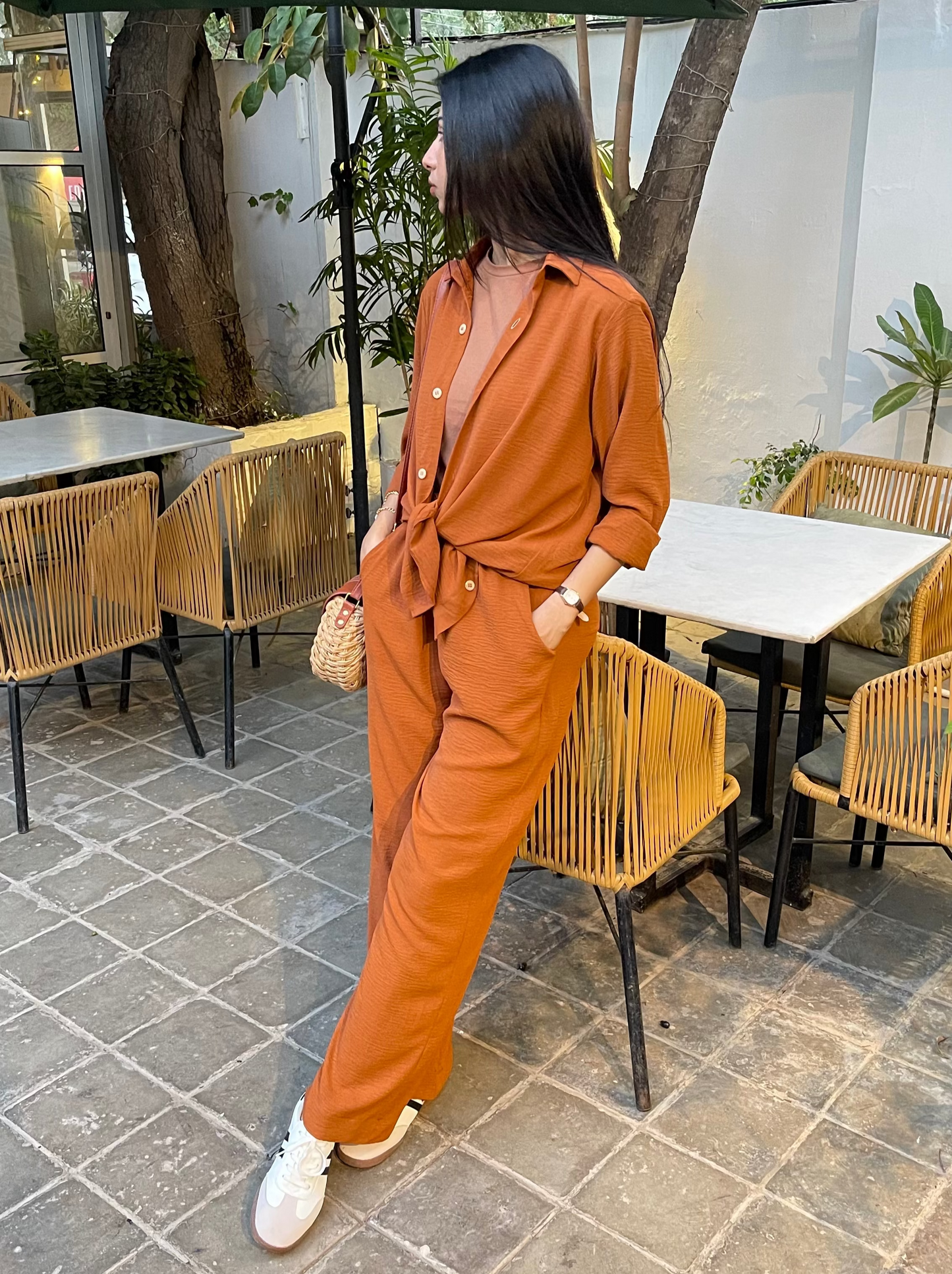 Rust Orange Button Down CO-ORDS SET