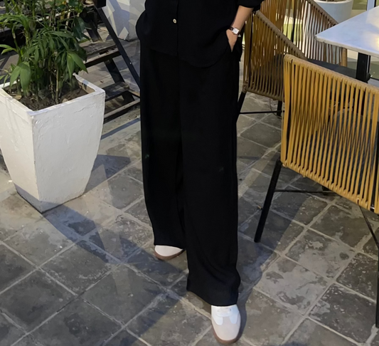 Premium Black Wide Leg Trouser