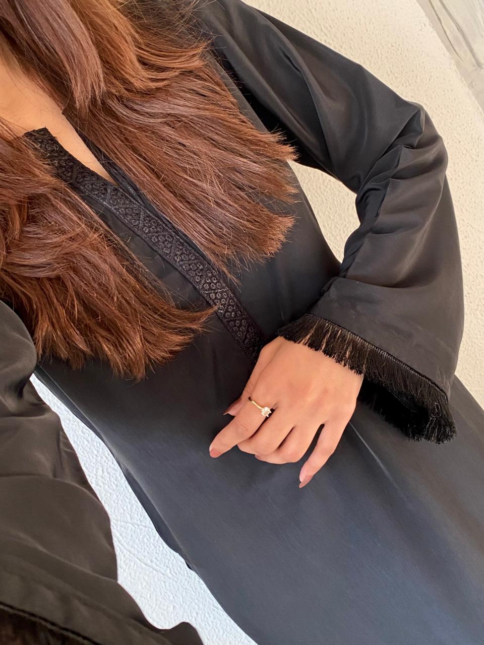 Black Silk Long Shirt Trouser