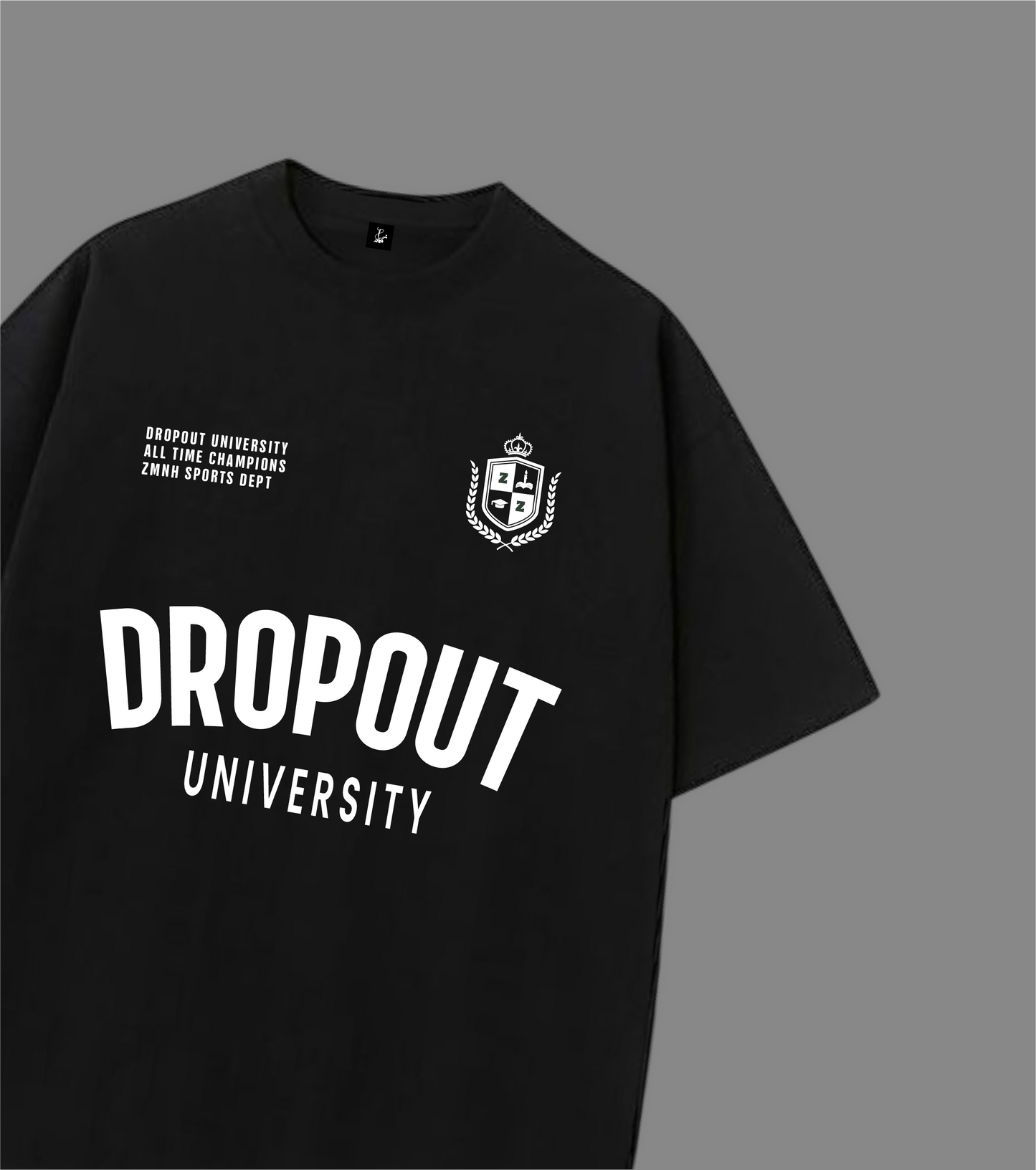 DROPOUT 25 OVERSIZED BLACK TEE