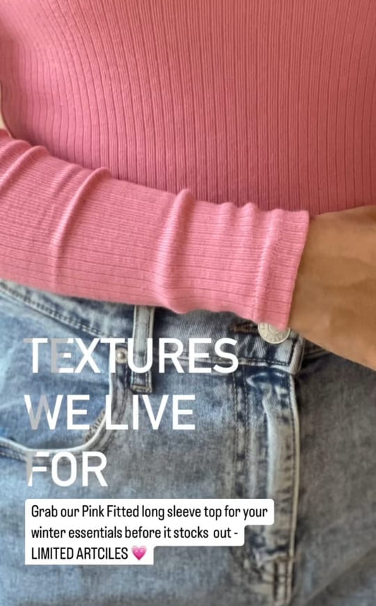 Pink Ribbed Full Sleeve Shirt