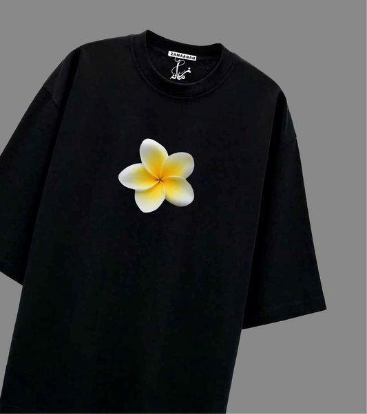 Flower Black Slim Fit Tee