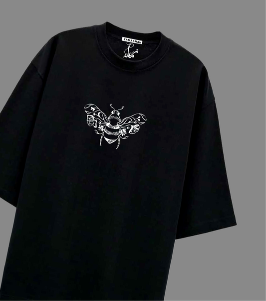 Honey Bee Artistic Black Slim Fit Tee
