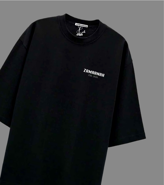 Zamaanah Black Slim Fit Tee